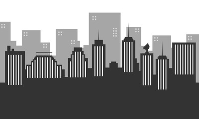 Fototapeta na wymiar City silhouette background with many buildings apartment