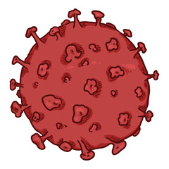 Vector Cartoon Illustration of Virus Cell