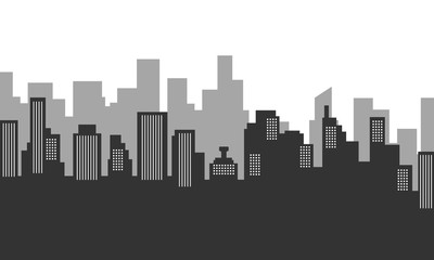 Fototapeta premium Silhouette background with city buildings many apartment