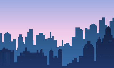 Fototapeta premium Dusk view with many buildings mall at urban