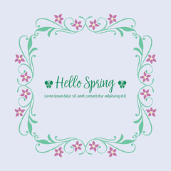 Fototapeta na wymiar Beautiful Decorative of leaf and floral frame, for happy spring greeting card design. Vector