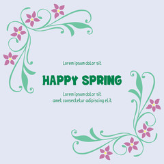 Beautiful Decorative of leaf and floral frame, for happy spring greeting card design. Vector