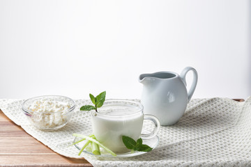 Turkish drink Ayran or kefir, fermented milk drink, lactic acid bacteria