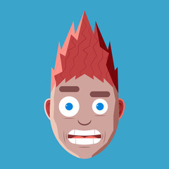 Character for your project. Cartoon vector illustration design. Shocked boy.