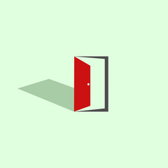 Open Door Interior Abstract Minimalist Modern Icon Logo Design Template Element Vector