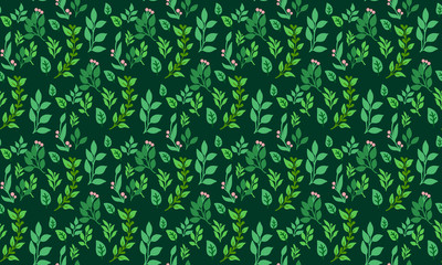 Spring wallpaper design with leaf and flower elegant pattern background.