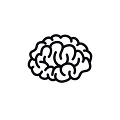 brain doodle icon, vector illustration