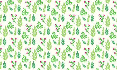 Floral pattern design background for spring, with leaf and flower cute design.