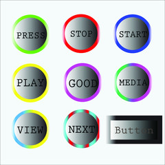 Vector button for media business concept