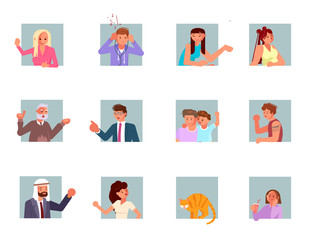 Portraits of communicating people