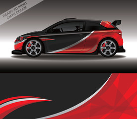 Fototapeta premium Car wrap decal design vector, custom livery race rally car vehicle sticker and tinting.