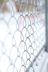 metal mesh on the sports field