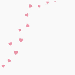 Valentines day background pink hearts. Vector illustration
