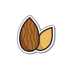 almond doodle icon, vector illustration