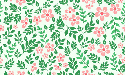 Seamless template for spring, with cute pink floral pattern background design.