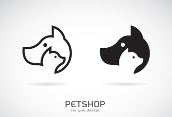 Vector of a dog and cat design on white background. Petshop. Animal Icon.
