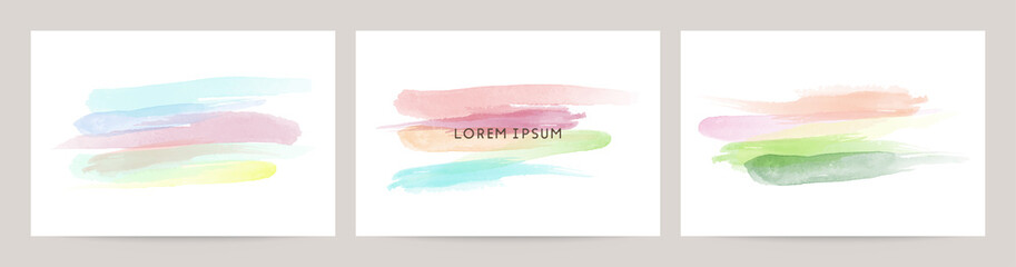 watercolor vector brush stroke background set