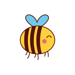 cute bee animal comic character