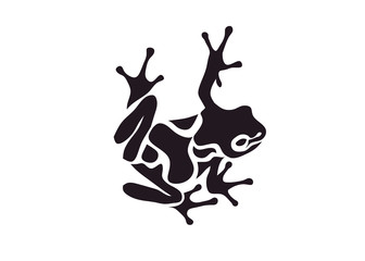abstract simple frog vector illustration logo concept