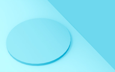 3d blue cylinder podium minimal studio background. Abstract 3d geometric shape object illustration render. Display for medicine product...