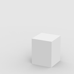 3d gray white cube and box podium .. minimal scene studio background. Abstract 3d geometric shape object illustration render. Display for online business product.