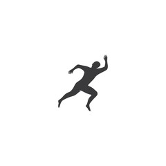 Fototapeta na wymiar Running people silhouette illustration