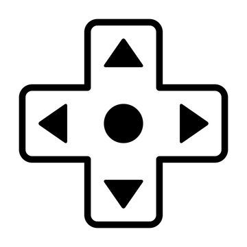 Classic video game directional pad / d-pad line art vector icon for gaming apps and websites