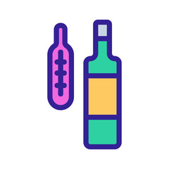Fortress wine icon vector. A thin line sign. Isolated contour symbol illustration