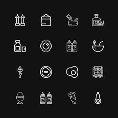 Editable 16 ingredient icons for web and mobile