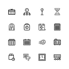 Editable 16 deadline icons for web and mobile
