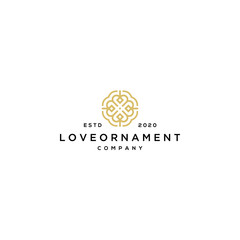 love line logo with ornament Premium Vector design template