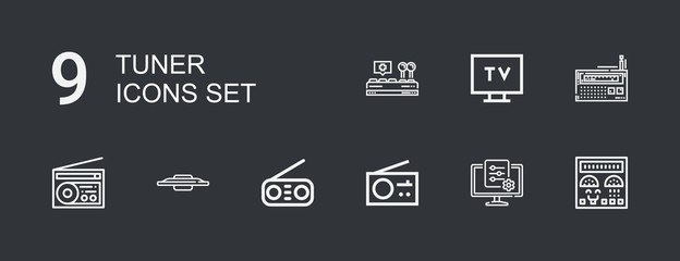 Editable 9 tuner icons for web and mobile