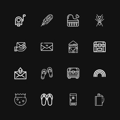 Editable 16 contour icons for web and mobile