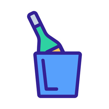 chilled wine icon vector. A thin line sign. Isolated contour symbol illustration