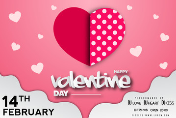 Happy Valentine's Day Design in a romantic background - vector