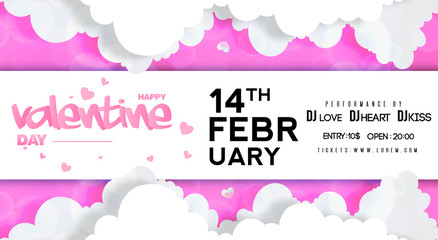Happy Valentine's Day Design in a romantic background - vector