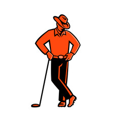 cowboy-golfer-leaning-on-golf-driver-head-RETRO