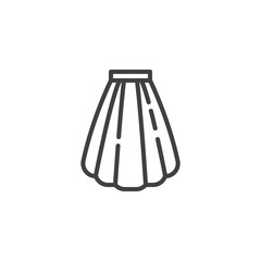 Women skirt line icon. linear style sign for mobile concept and web design. Women's clothes, skirt outline vector icon. Symbol, logo illustration. Vector graphics