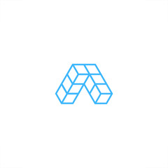  A letter logo initial stacked cubes design
