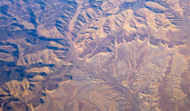 View of the state Nevada in USA from the plane 