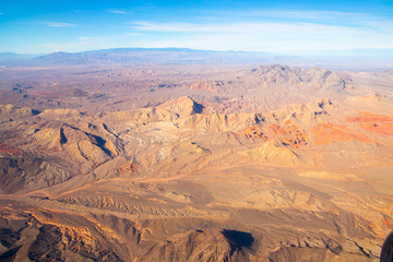 Fototapeta na wymiar View of the state Nevada in USA from the plane 