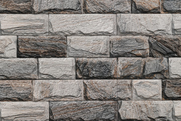 Designer Grey Colored Stone Rock Cut Rectangular Texture Seamless Brick Pattern Suitable For Wallpaper Or Background