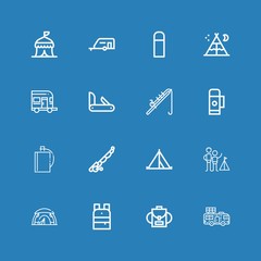 Editable 16 camping icons for web and mobile
