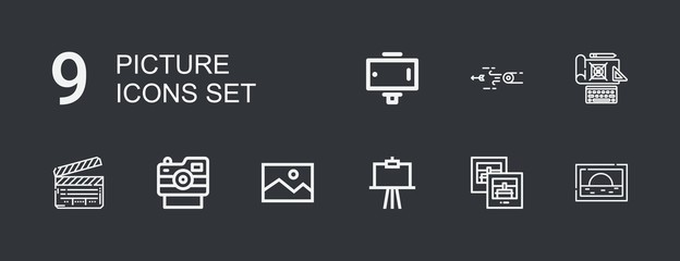 Editable 9 picture icons for web and mobile