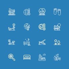 Editable 16 warming icons for web and mobile