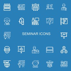 Editable 22 seminar icons for web and mobile