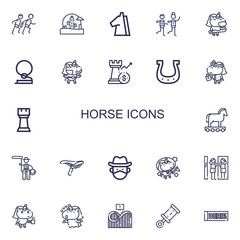Editable 22 horse icons for web and mobile