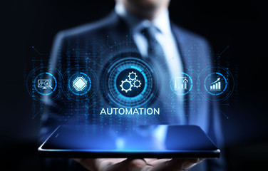 Business process automation industrial technology innovation optimisation concept.