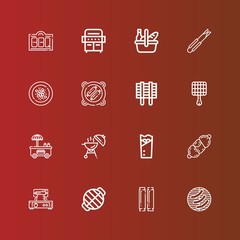 Editable 16 grill icons for web and mobile