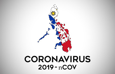 CoronaVirus in Philippines and Country flag inside Country border Map Vector Design.